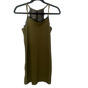 Hollister Olive Green Lace-Trim Slip Dress XS -